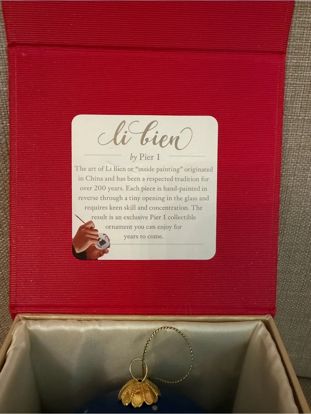 Li Bien by Pier 1 2022 Ornament Santa in Town 2022 Hand Painted 4” includes box